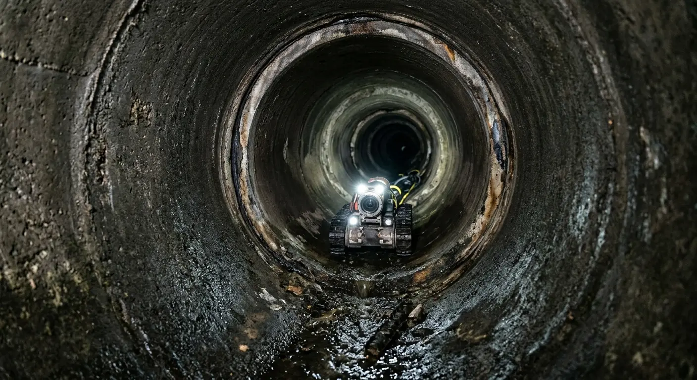 Robotic sewer camera inspecting pipe interior for Sewer Line Repair in Ridley Park